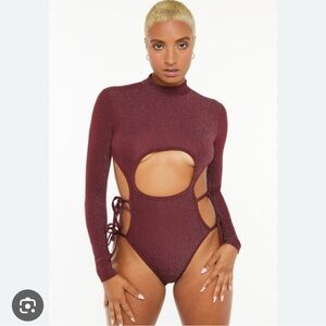 Savage X Fenty shimmer long sleeve teddy
